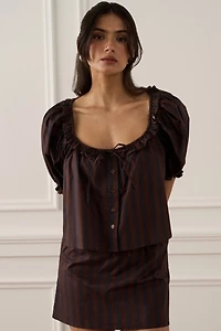 WeWoreWhat Puff Sleeve Button Up Top