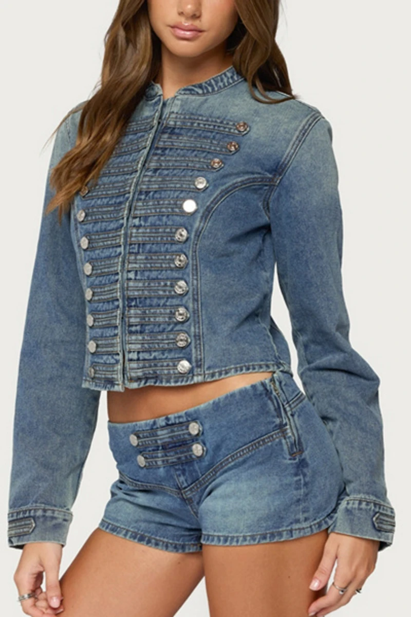 Edikted Jazzy Denim Napoleon Jacket