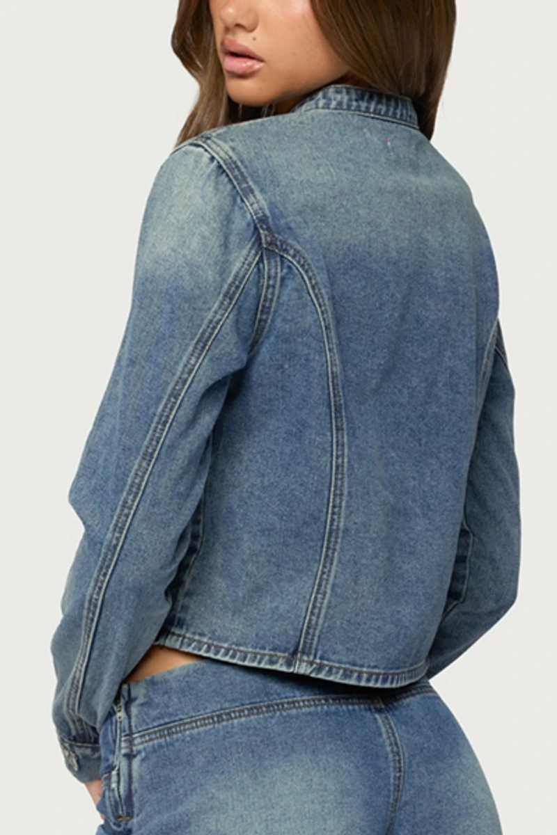 Edikted Jazzy Denim Napoleon Jacket