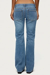 Edikted Anola Studded Low Rise Bootcut Jeans