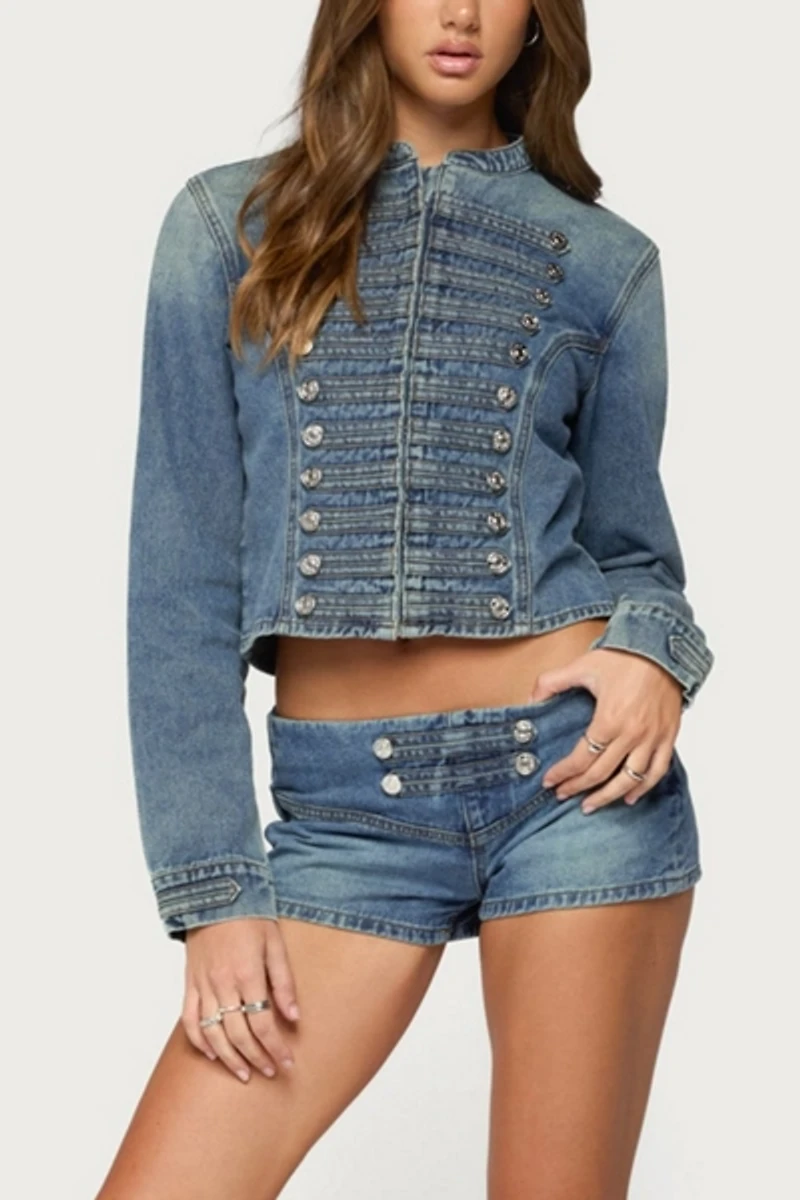 Edikted Jazzy Denim Naploeon Shorts