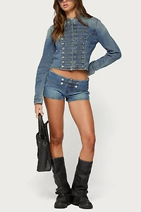 Edikted Jazzy Denim Naploeon Shorts