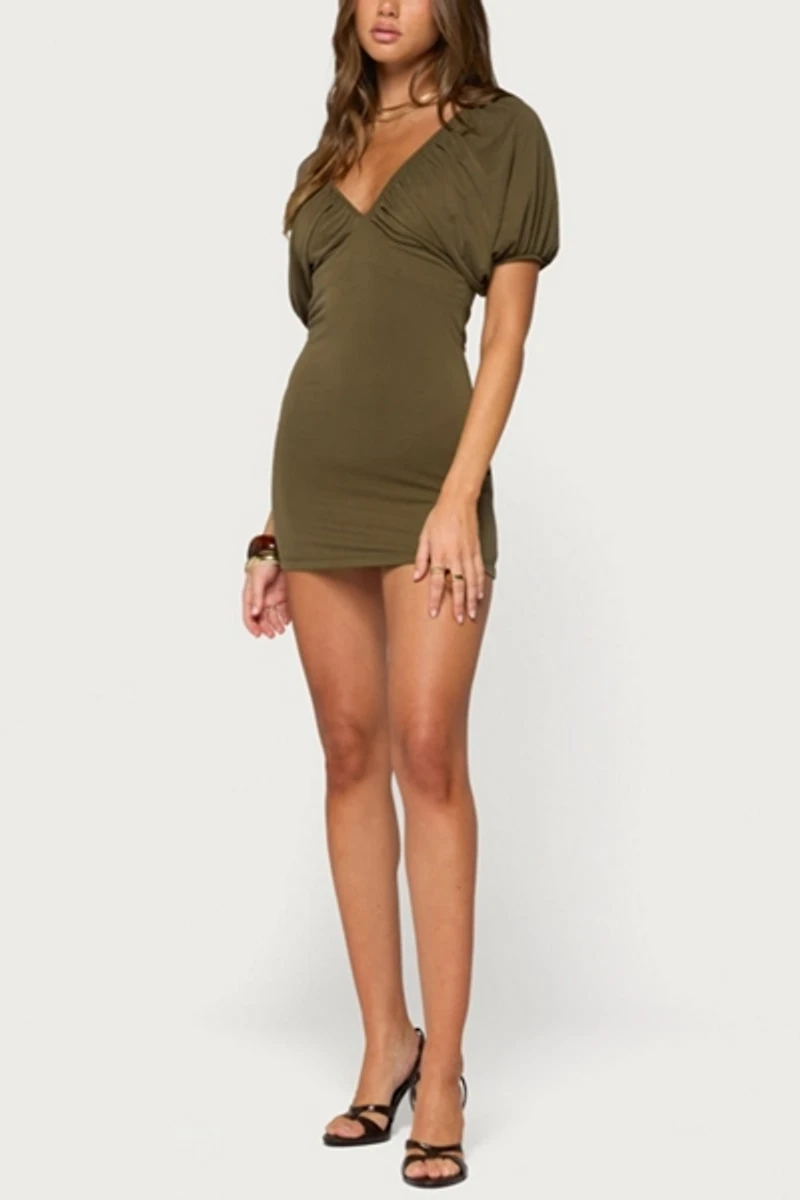 Edikted Heloise Puff Sleeve Mini Dress