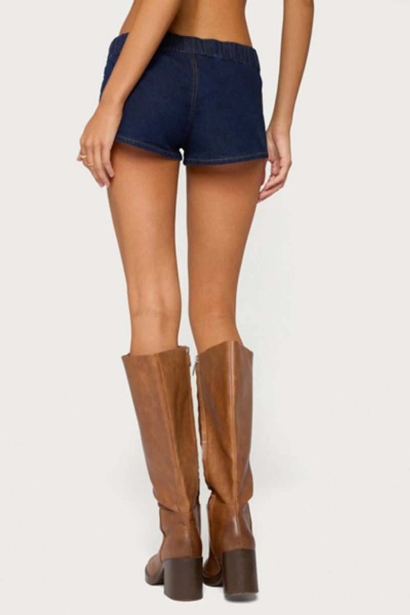 Edikted Aggie Denim Micro Shorts