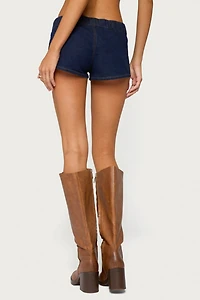 Edikted Aggie Denim Micro Shorts