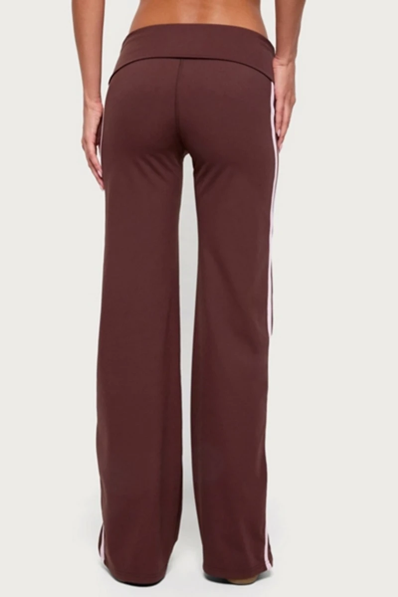 Edikted Anica Stripey Mid Rise Foldover Pants