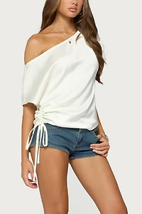 Edikted Jori Off Shoulder Satin Effect Top