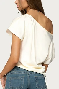 Edikted Jori Off Shoulder Satin Effect Top