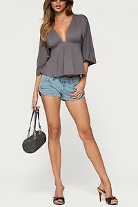 Edikted Kleoh V Neck Babydoll Top