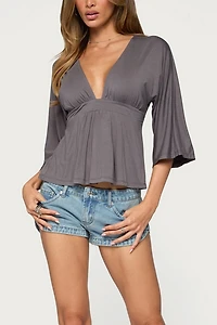 Edikted Kleoh V Neck Babydoll Top