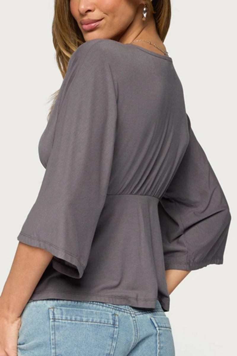 Edikted Kleoh V Neck Babydoll Top
