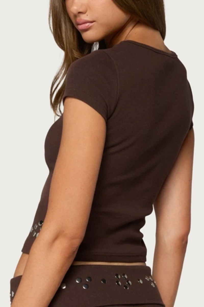 Edikted Fontey Studded Ribbed Top