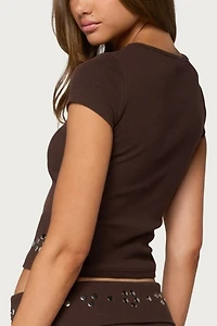 Edikted Fontey Studded Ribbed Top