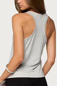 Edikted Jali Silver Knit Studded Tank Top
