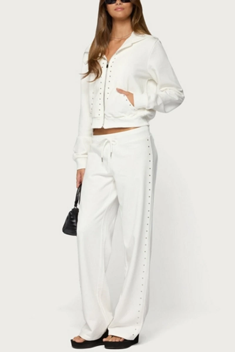 Edikted Enid Studded Zip Up Hoodie