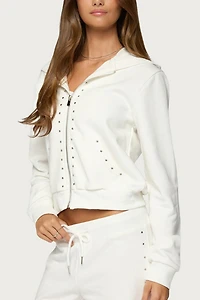 Edikted Enid Studded Zip Up Hoodie