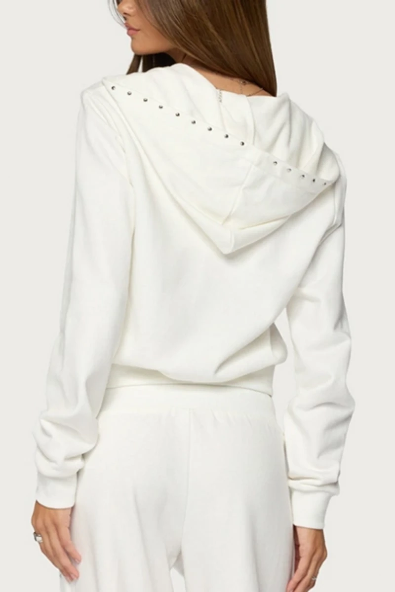 Edikted Enid Studded Zip Up Hoodie