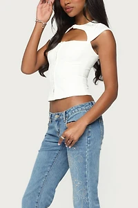 Edikted Dava Hook & Eye Cutout Corset