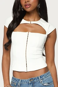Edikted Dava Hook & Eye Cutout Corset