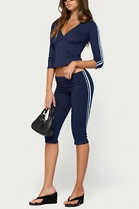 Edikted Danie Stripey Three-Quarter Sleeve Top