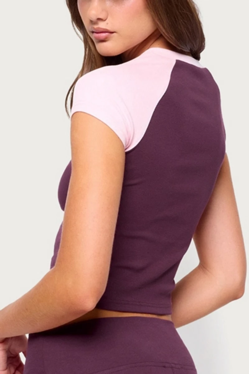 Edikted Anlie Contrast Raglan T Shirt