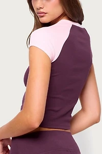 Edikted Anlie Contrast Raglan T Shirt