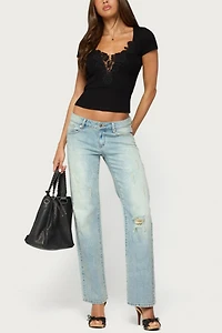 Edikted Aino Crochet Ribbed Top