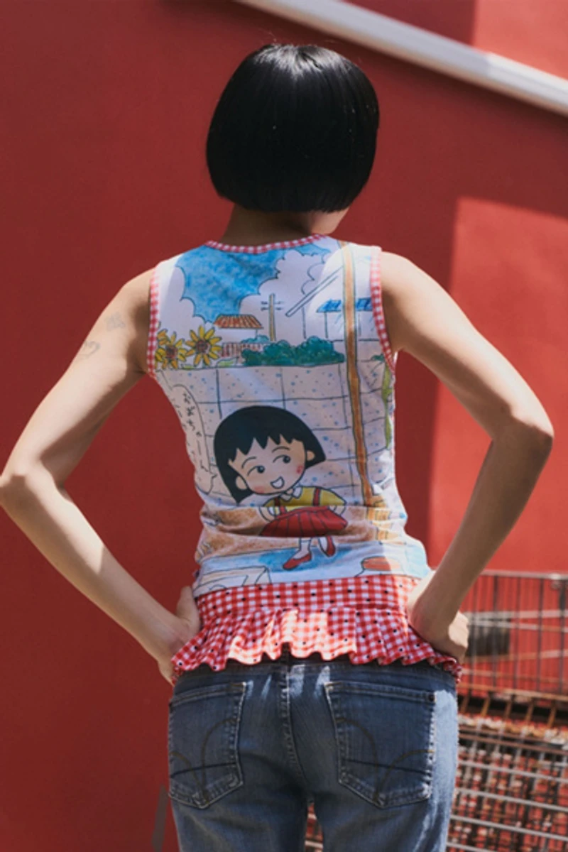 Strawberry Western Chibi Maruko Chan Sweet Shopper Tank