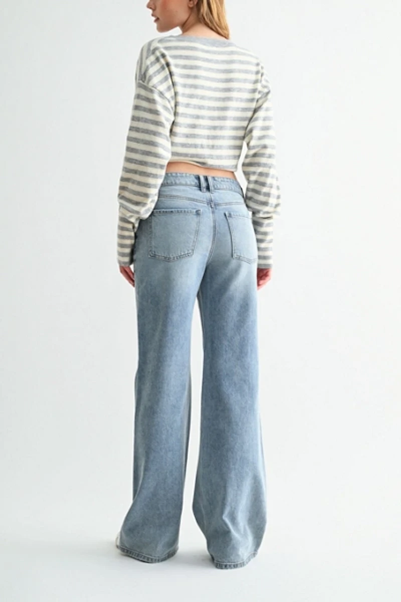 Jemina Denim The Meridian High-Rise Loose Flare Jean
