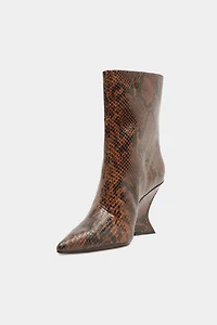 Schutz Siena Snake Print Booties