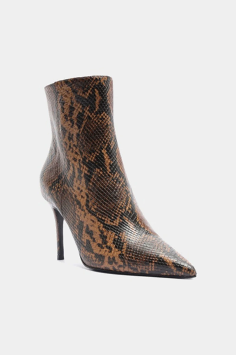 Schutz Mikki Casual Snake Print Ankle Booties