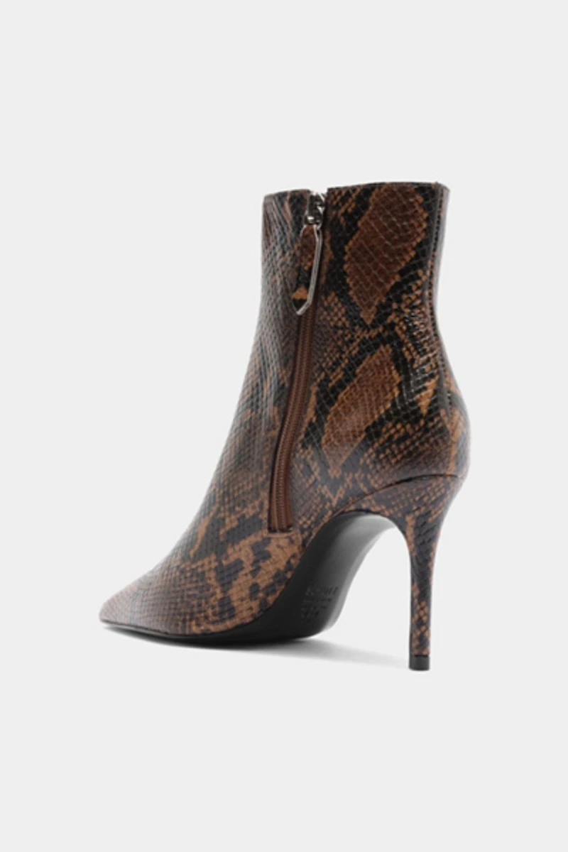 Schutz Mikki Casual Snake Print Ankle Booties