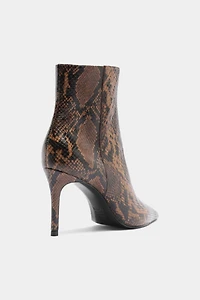 Schutz Mikki Casual Snake Print Ankle Booties