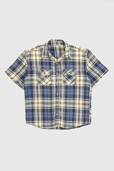 Vintage Plaid Cut-Off Short Sleeve Shirt