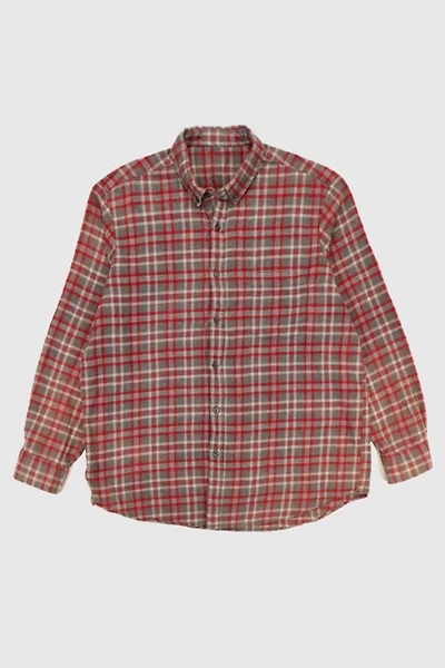 Vintage Plaid Flannel Button-Down Shirt
