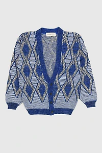 Vintage Argyle Pattern Cardigan