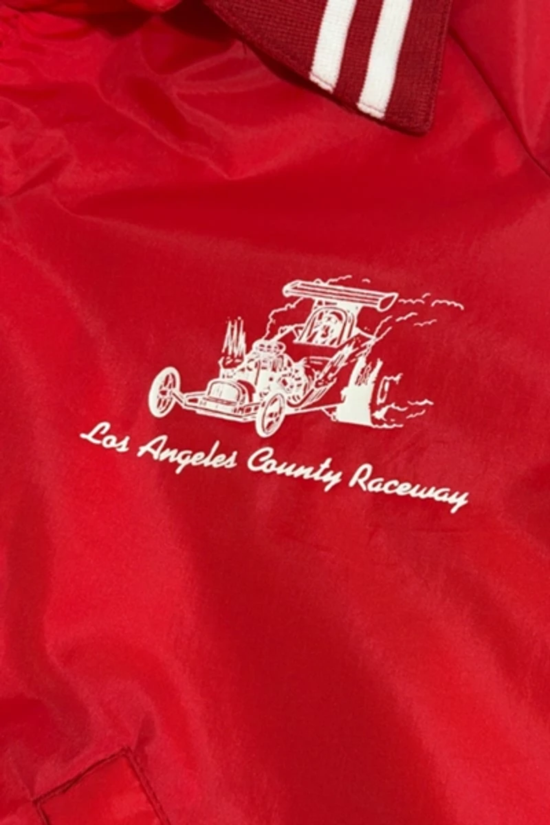 Vintage 1980's LA County Raceway Baseball Jacket