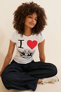 NUULY X Boys Lie I Heart Baby Tee