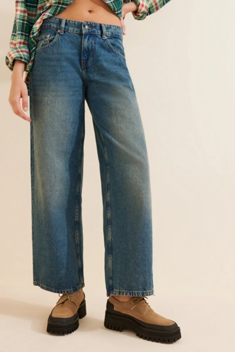 Motel Roomy Extra Wide Low Rise Jeans