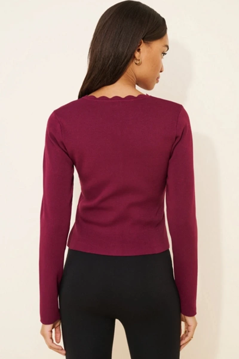 Endless Rose Scalloped Accent Cardigan