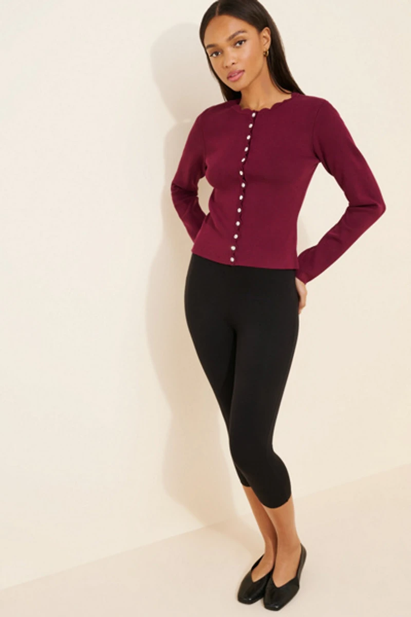 Endless Rose Scalloped Accent Cardigan