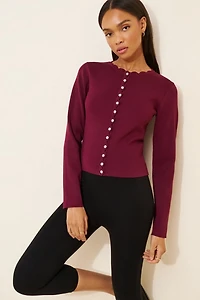 Endless Rose Scalloped Accent Cardigan