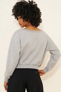 Cubic Embroidered Crew Neck Sweatshirt
