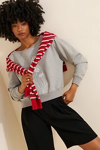 Cubic Embroidered Crew Neck Sweatshirt