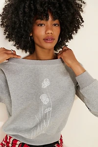 Cubic Embroidered Crew Neck Sweatshirt