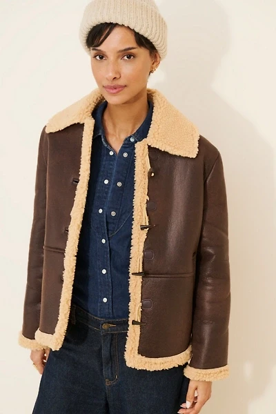 Crescent Farah Short Shearling Trim Jacket