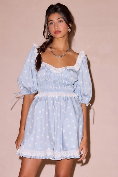 For Love & Lemons Jackson Puff Sleeve Mini Dress