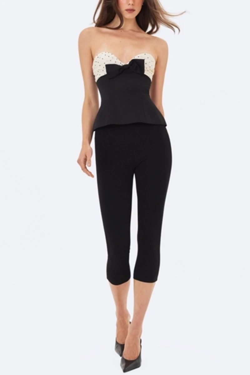 Miss Circle Ulrike Polka Dot Sweetheart Peplum Top