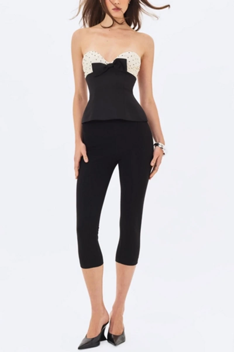 Miss Circle Ulrike Polka Dot Sweetheart Peplum Top