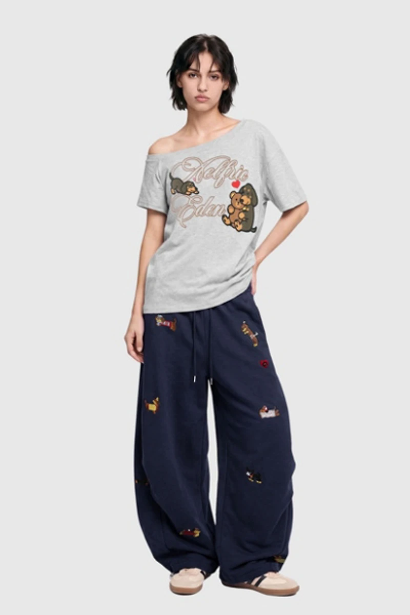 Aelfric Eden Dachshund Off-The-Shoulder Tee